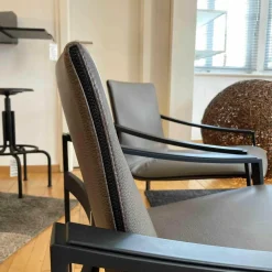 Molteni & C Stuhlsets|2er-Set Armlehnstuhl Allure APO 1 Leder Dunkelbeige