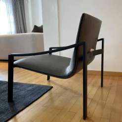 Molteni & C Stuhlsets|2er-Set Armlehnstuhl Allure APO 1 Leder Dunkelbeige