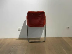 Tecta Stuhlsets|4er-Set Armlehnstuhl D43 Geflecht Rot Sitzkissen Leder Rückenkissen Stoff