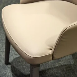 San Giacomo Stuhlsets|2er-Set Armlehnstuhl Eva Bezug Kunstleder A Talpa Beige Gestell Eiche Grigio Grau