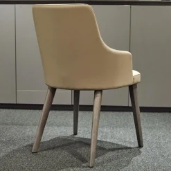 San Giacomo Stuhlsets|2er-Set Armlehnstuhl Eva Bezug Kunstleder A Talpa Beige Gestell Eiche Grigio Grau