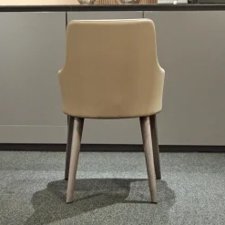 San Giacomo Stuhlsets|2er-Set Armlehnstuhl Eva Bezug Kunstleder A Talpa Beige Gestell Eiche Grigio Grau