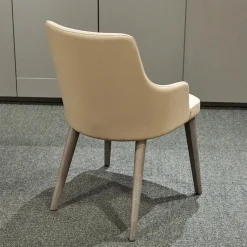 San Giacomo Stuhlsets|2er-Set Armlehnstuhl Eva Bezug Kunstleder A Talpa Beige Gestell Eiche Grigio Grau