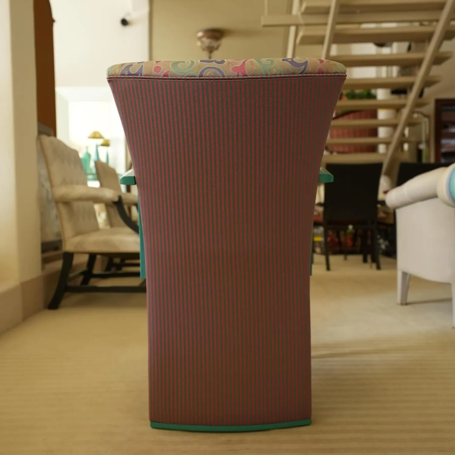 Luxus Stuhlsets|2er-Set Armlehnstuhl Extra Stoff Mehrfarbig Lack Hochglanz Grün