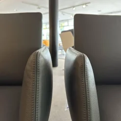 COR Stuhlsets|2er-Set Armlehnstuhl Jalis 541 Leder 287 Grau Drahtgestell Metall Schwarz Pulverbeschichtet