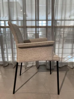 Christine Kröncke Stuhlsets|4er-Set Armlehnstuhl Jaro 200 Stoff 071 Ash Beige Grau Gestell Schwarz Gepulvert