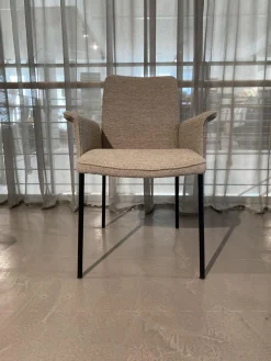 Christine Kröncke Stuhlsets|4er-Set Armlehnstuhl Jaro 200 Stoff 071 Ash Beige Grau Gestell Schwarz Gepulvert