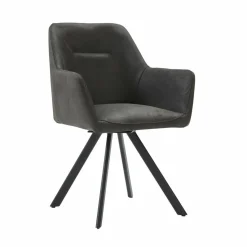 Natura Stuhlsets|6er-Set Armlehnstuhl Lindale Stoff Guarda Anthrazit