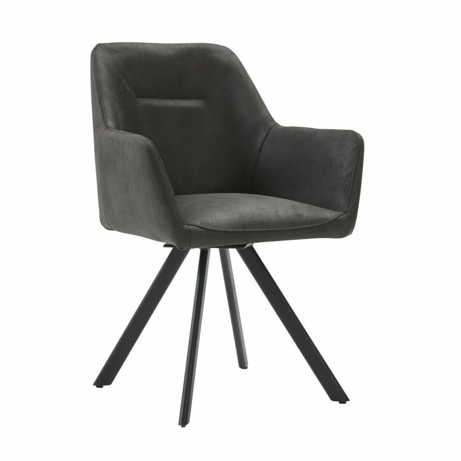 Natura Stuhlsets|6er-Set Armlehnstuhl Lindale Stoff Guarda Anthrazit