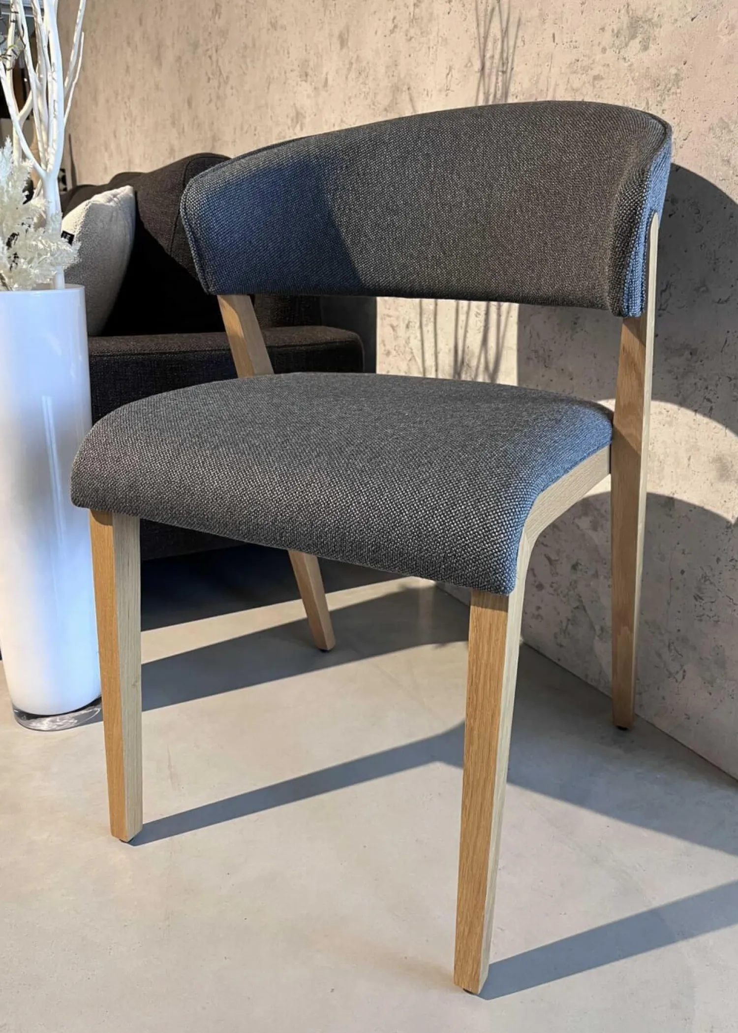 Hülsta Stuhlsets|2er-Set Armlehnstuhl S 500 Stoff 4503 Grau Füße Eiche