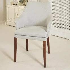 Bielefelder Werkstätten Stuhlsets|4er-Set Armlehnstuhl Saloni Bezug 1602-15 Gestell Nussbaum Geölt