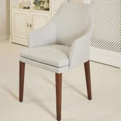 Bielefelder Werkstätten Stuhlsets|4er-Set Armlehnstuhl Saloni Bezug 1602-15 Gestell Nussbaum Geölt