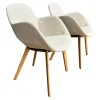 Walter Knoll Stuhlsets|2er-Set Armlehnstuhl Sheru Drehbar Bezug Stoff Canto Pearl Beige Füße Eiche Geräuchert Geölt