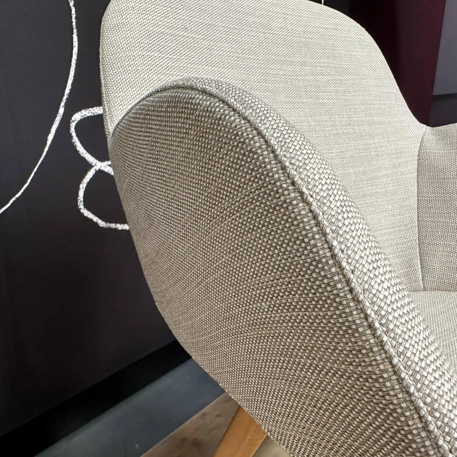 Walter Knoll Stuhlsets|2er-Set Armlehnstuhl Sheru Drehbar Bezug Stoff Canto Pearl Beige Füße Eiche Geräuchert Geölt