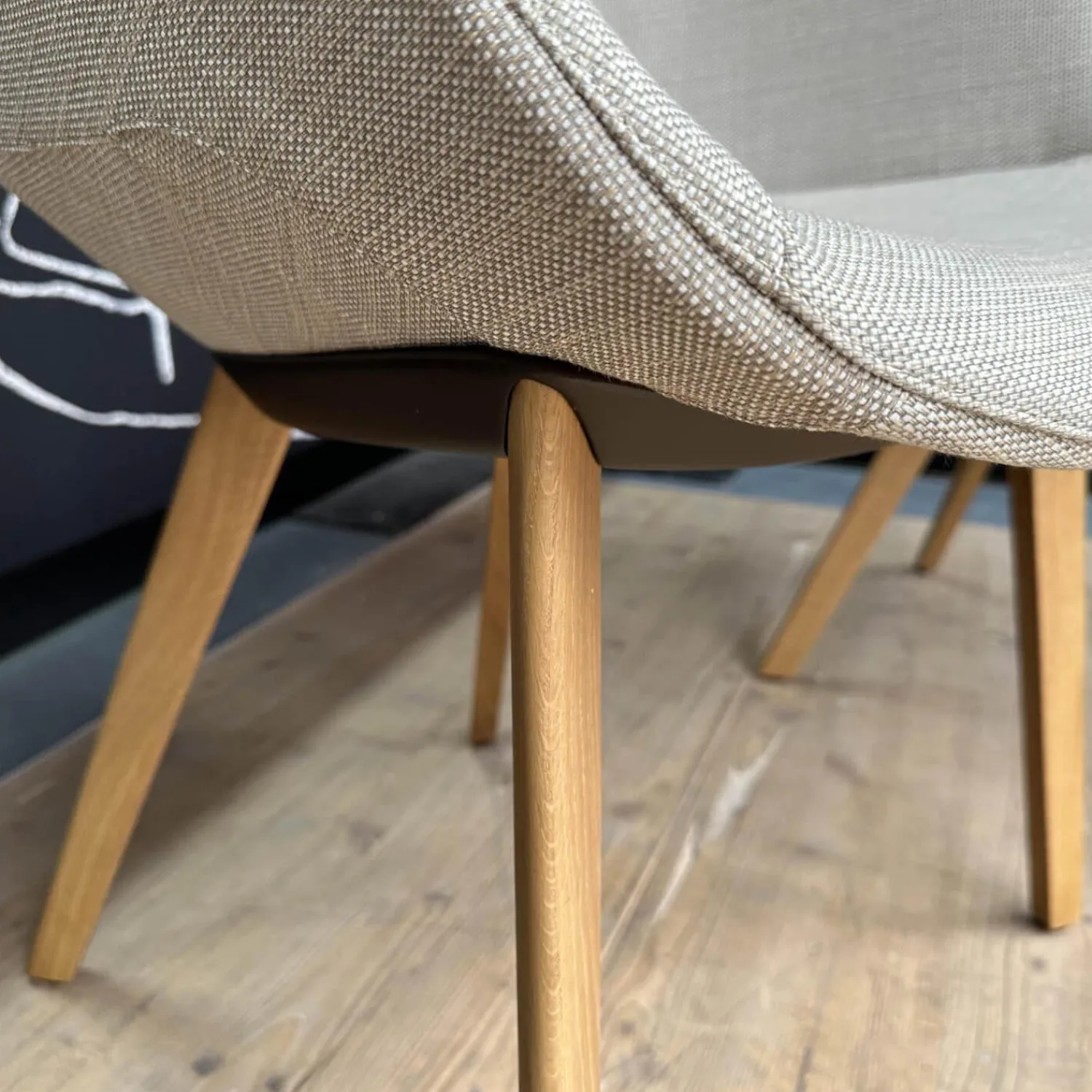 Walter Knoll Stuhlsets|2er-Set Armlehnstuhl Sheru Drehbar Bezug Stoff Canto Pearl Beige Füße Eiche Geräuchert Geölt