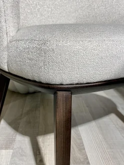 Rubelli Casa Stuhlsets|6er-Set Armlehnstuhl Virna Bezug Stoff Rubelli Fabthirty Bianco Creme Holzgestell Esche Gebeizt Moka Braun