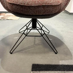 WK Wohnen Stuhlsets|6er-Set Armlehnstuhl WK 708 Stoff JAB A91062 Rosa Und Leder Granada Steel Grau Drehgestell Schwarz