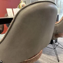 WK Wohnen Stuhlsets|6er-Set Armlehnstuhl WK 708 Stoff JAB A91062 Rosa Und Leder Granada Steel Grau Drehgestell Schwarz