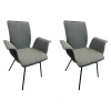 Raum.Freunde Stuhlsets|2er-Set Armlehnstuhl Yanis Stoff Alpine ALP203 Thyme Grau Gestell Anthrazit Schwarz