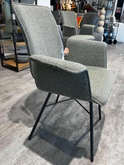 Raum.Freunde Stuhlsets|2er-Set Armlehnstuhl Yanis Stoff Alpine ALP203 Thyme Grau Gestell Anthrazit Schwarz