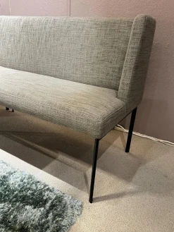 Christine Kröncke Bänke|2er-Set Bank Juna Stoff Sama CK2763 Mud 094 Grau Gestell Metall Schwarz Pulverbeschichtet