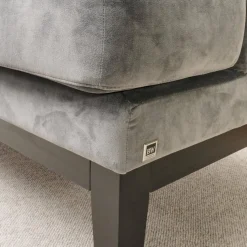 Bielefelder Werkstätten Bänke|2er-Set Bank Polo Dining Stoff City Velvet Reloaded Grau Gestell Esche Schwarz Gebeizt Mit Vorstellkissen