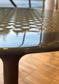 Fiam Beistelltische|3er-Set Beistelltisch Cannage Gehärtetes Geschmolzenes Glas Transparent Fume Bergstein