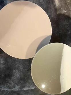 Baxter Beistelltische|2er-Set Beistelltisch Liquid Hellgrau Resin Rose