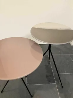 Baxter Beistelltische|2er-Set Beistelltisch Liquid Hellgrau Resin Rose