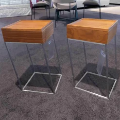 Signet Beistelltische|2er-Set Beistelltisch SI St-Vince 000005 Nussbaum Teilmassiv Natur Lackiert Geschliffen Gestell Edel