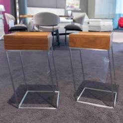 Signet Beistelltische|2er-Set Beistelltisch SI St-Vince 000005 Nussbaum Teilmassiv Natur Lackiert Geschliffen Gestell Edel