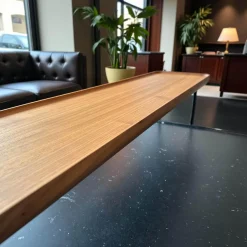 Cassina Beistelltische|2er-Set Beistelltisch Torei Platte Amerikanischer Nussbaum Und Marmor Marquina Schwarz Gestell Metall Schwarz