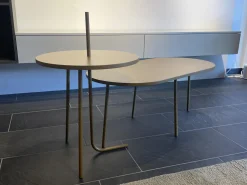 COR Beistelltische|2er-Set Beistelltisch Und Couchtisch Bond Lack Khaki Grün Braun