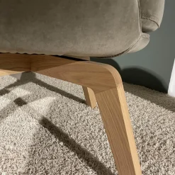 Rolf Benz Stuhlsets|2er-Set Club-Sessel 562 Stoff 18.222 Beigegrau Vierfuß Holz Massiv H98 Eiche