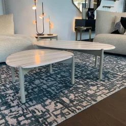 Linteloo Couchtische|2er-Set Couchtisch Heath Marmor Zembrino Gestell Holz Creme