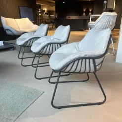 Solpuri Gartenstühle|3er-Set Dining Sessel Chill Stoff Deluxe Mumbai Beige Gestell Aluminium Anthracite Antharzit Lackiert