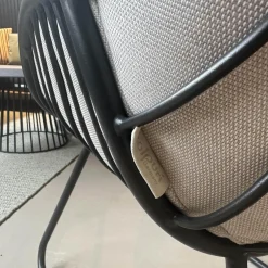 Solpuri Gartenstühle|3er-Set Dining Sessel Chill Stoff Deluxe Mumbai Beige Gestell Aluminium Anthracite Antharzit Lackiert