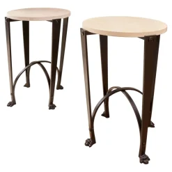 Donghia Stuhlsets|2er-Set Eisensäule Schwarz Mit Marmorplatte