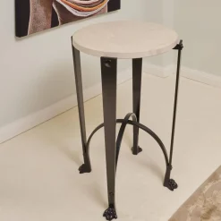 Donghia Stuhlsets|2er-Set Eisensäule Schwarz Mit Marmorplatte