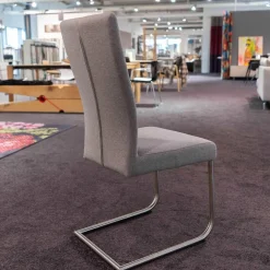 Carega Design Stuhlsets|4er-Set Freischwinger CA Diana 3/B Stoff Facet Aubergine Lichtgrijs Middengrijs Blue