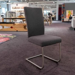 Carega Design Stuhlsets|4er-Set Freischwinger CA Diana 3/B Stoff Facet Aubergine Lichtgrijs Middengrijs Blue