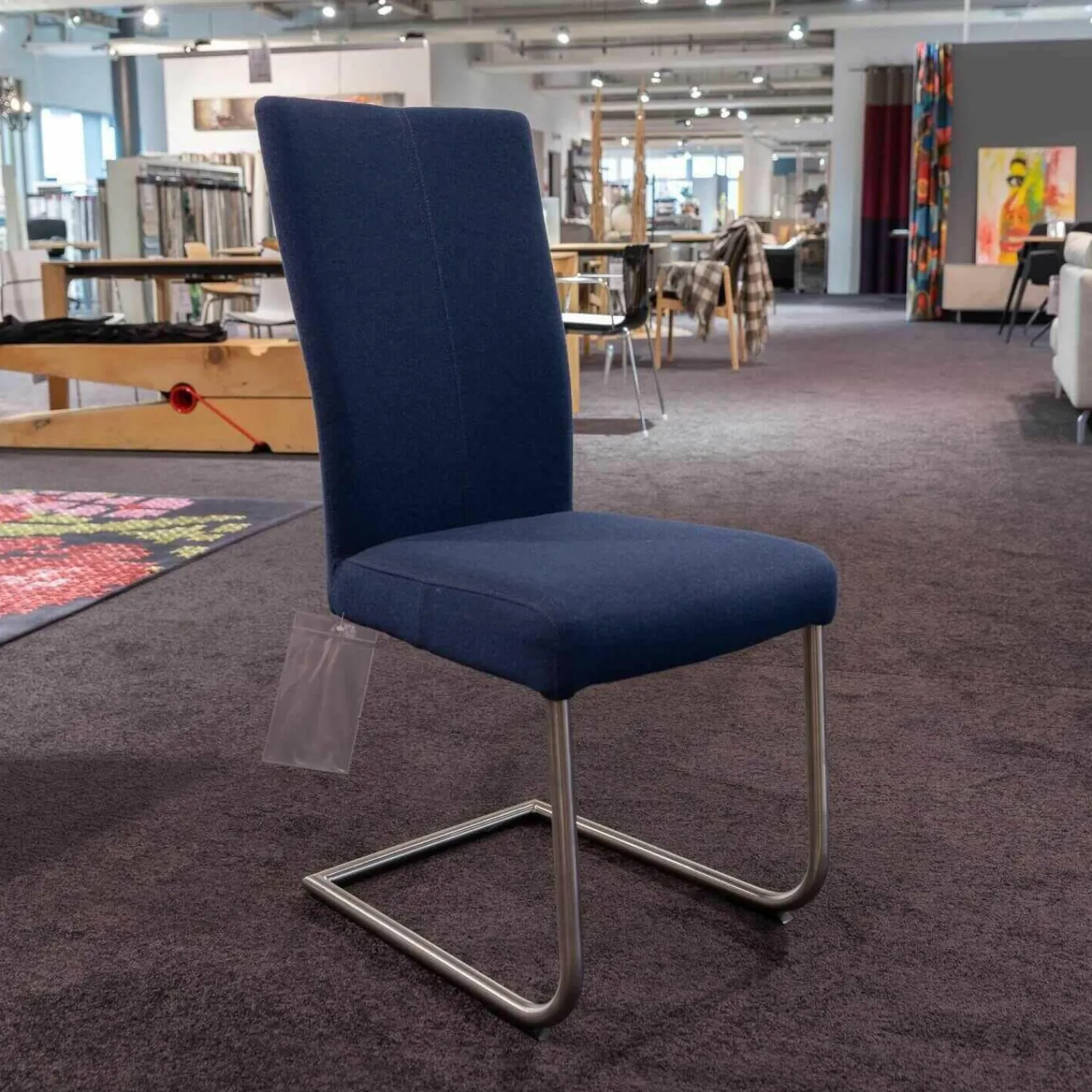 Carega Design Stuhlsets|4er-Set Freischwinger CA Diana 3/B Stoff Facet Aubergine Lichtgrijs Middengrijs Blue