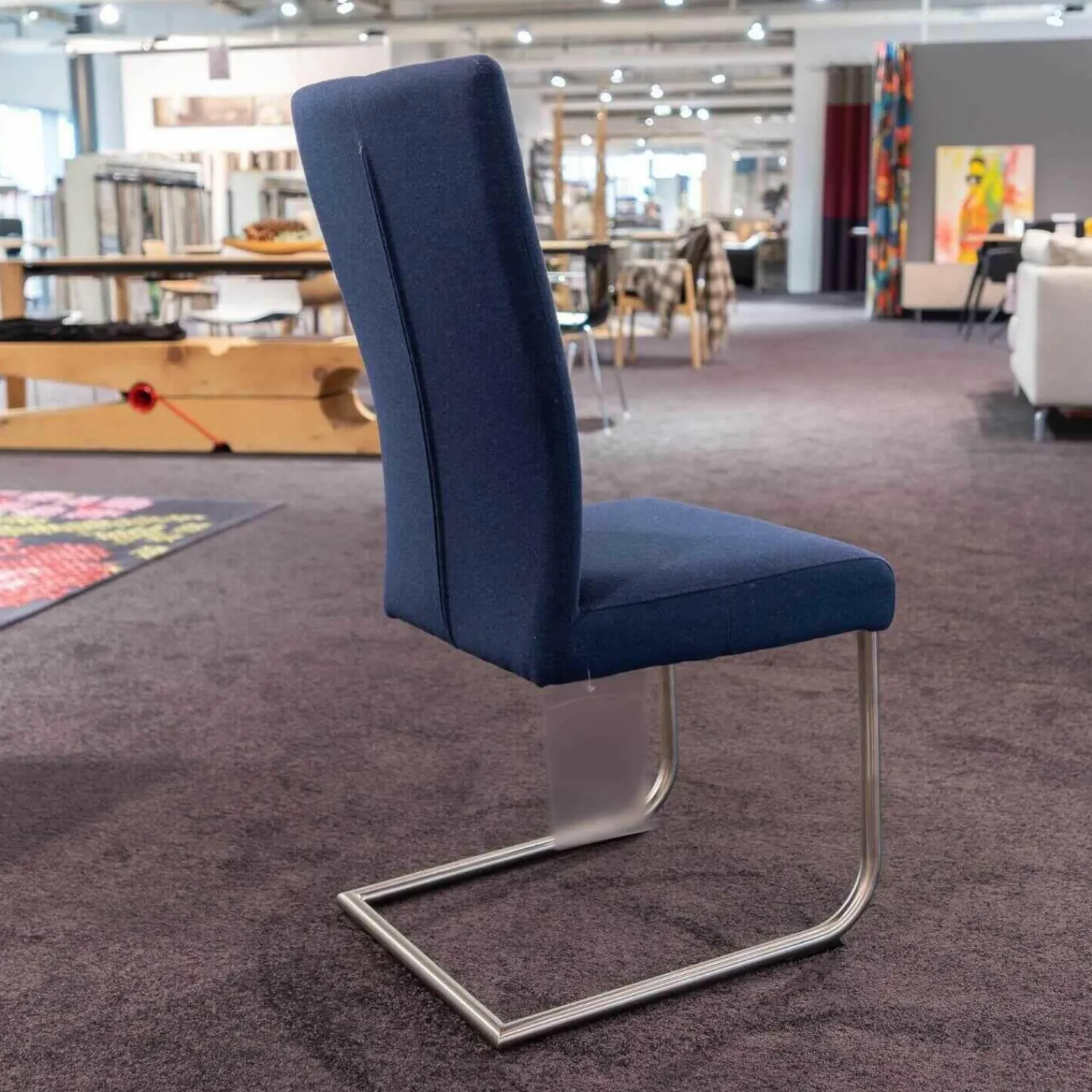 Carega Design Stuhlsets|4er-Set Freischwinger CA Diana 3/B Stoff Facet Aubergine Lichtgrijs Middengrijs Blue