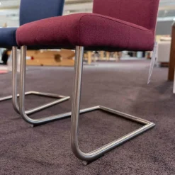 Carega Design Stuhlsets|4er-Set Freischwinger CA Diana 3/B Stoff Facet Aubergine Lichtgrijs Middengrijs Blue