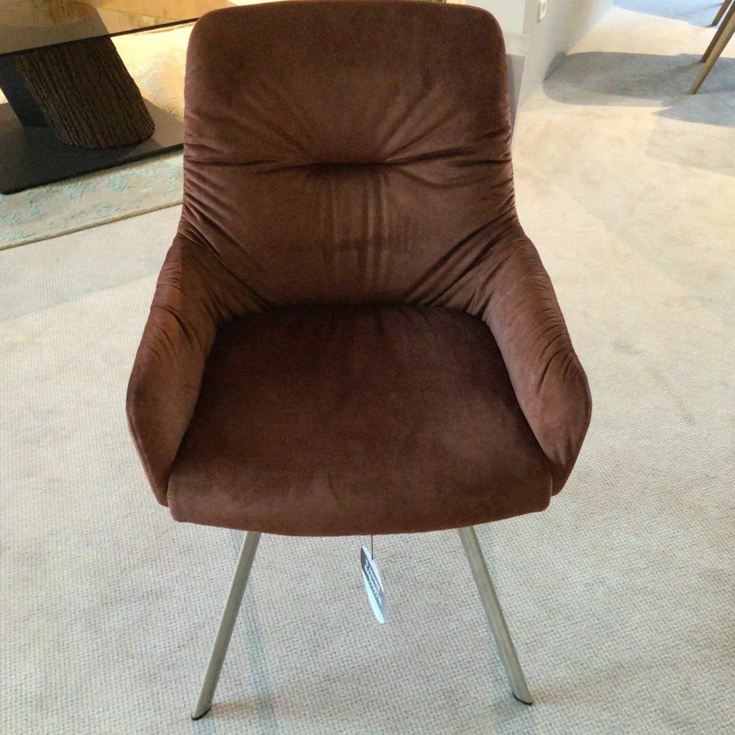 Venjakob Stuhlsets|4er-Set Greta Stoff Dubai Kupfer Braun Gestell Edelstahloptik mit Drehfunktion