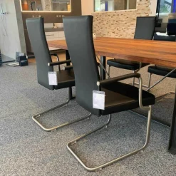 Tecta Stuhlsets|4er-Set Kragstuhl D26 1 PE Leder Schwarz Gestell Tube Aplati