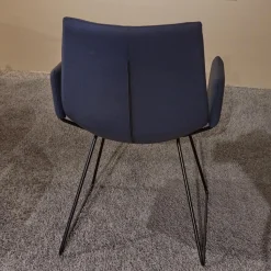 Girsberger Stuhlsets|6er-Set Kufenstuhl Mit Armlehnen Marel Stoff Steelcut Trio 3 Braunblau Gestell Metall Schwarz