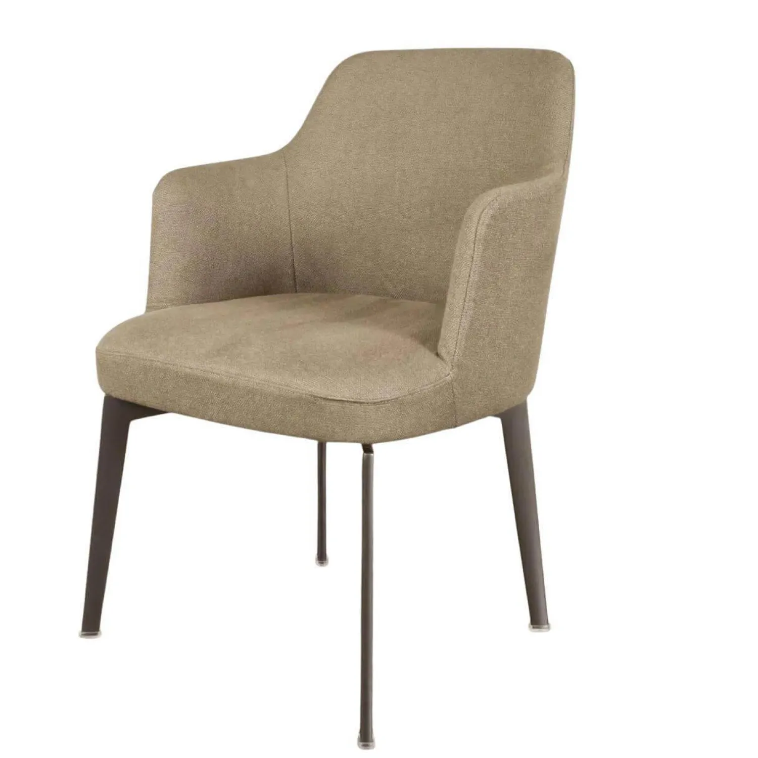 Flexform Stuhlsets|4er-Set Leda Stühle Stoffbezug Ernest 344 Beige mit Armlehnen