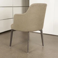 Flexform Stuhlsets|4er-Set Leda Stühle Stoffbezug Ernest 344 Beige mit Armlehnen