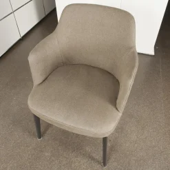 Flexform Stuhlsets|4er-Set Leda Stühle Stoffbezug Ernest 344 Beige mit Armlehnen